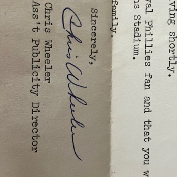 1973 Philadelphia Phillies Team Signed Baseball with letter - Picture 13 of 13